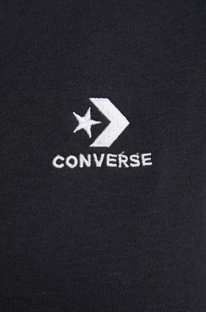 Converse bluză culoarea negru cu glugă neted 10024511.A01-BLACK - Pled.ro