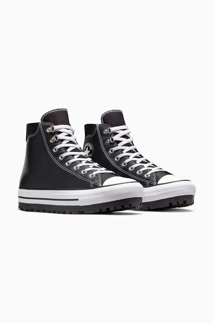 Converse bocanci de piele Chuck Taylor All Star City Trek culoarea negru A04480C - Pled.ro