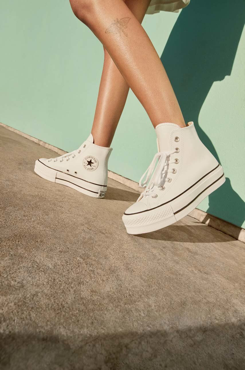 Converse tenisi de piele femei culoarea alb - Pled.ro