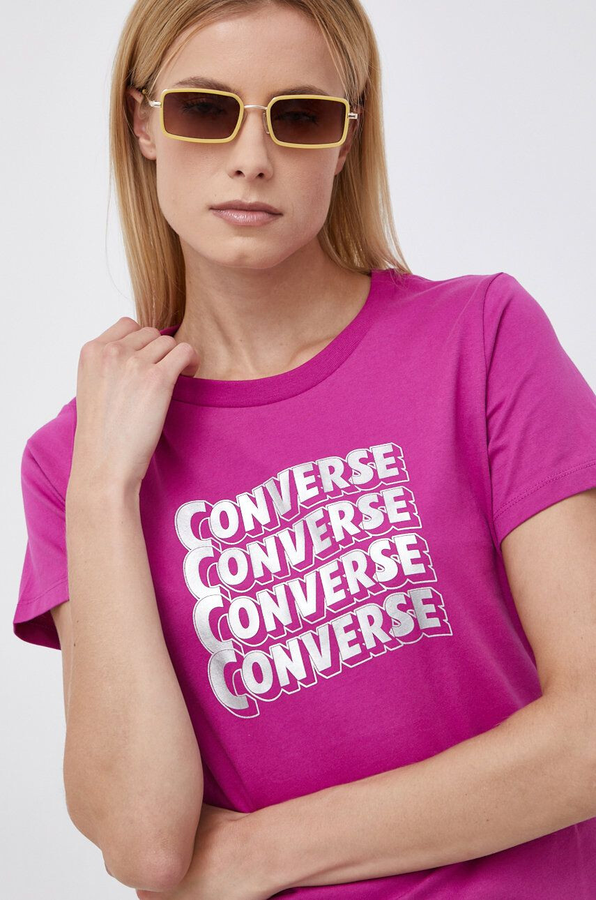 Converse tricou din bumbac culoarea alb - Pled.ro