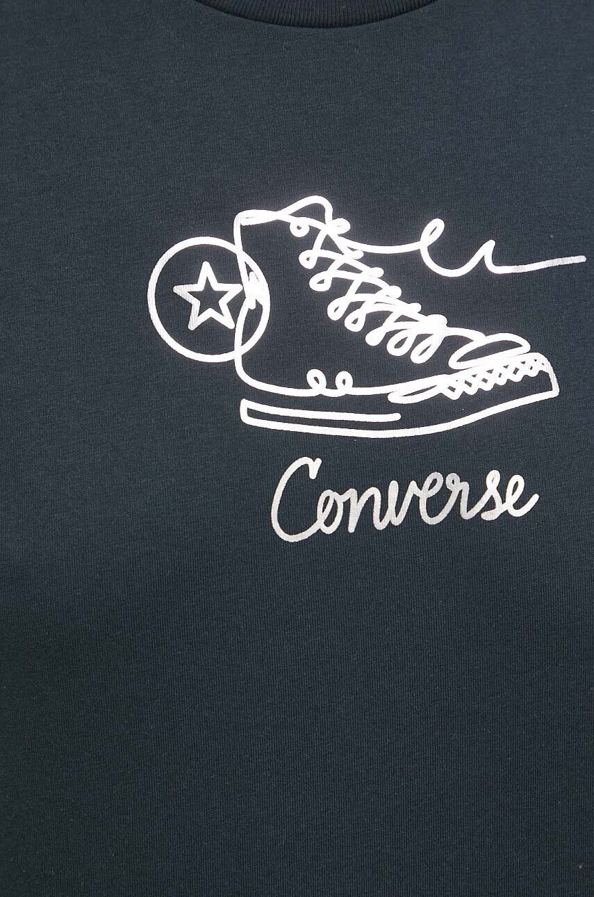 Converse tricou din bumbac culoarea negru cu imprimeu - Pled.ro