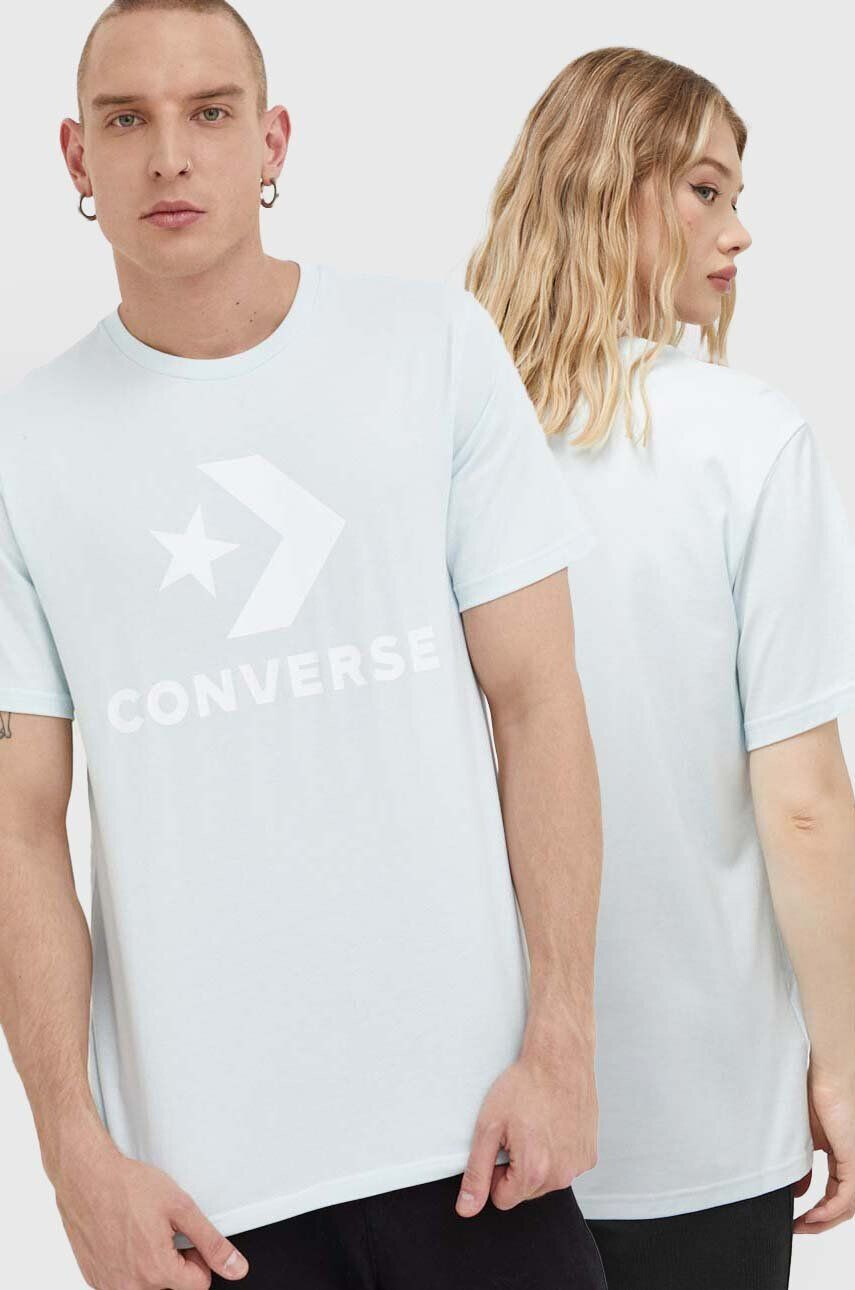 Converse tricou din bumbac culoarea turcoaz cu imprimeu - Pled.ro