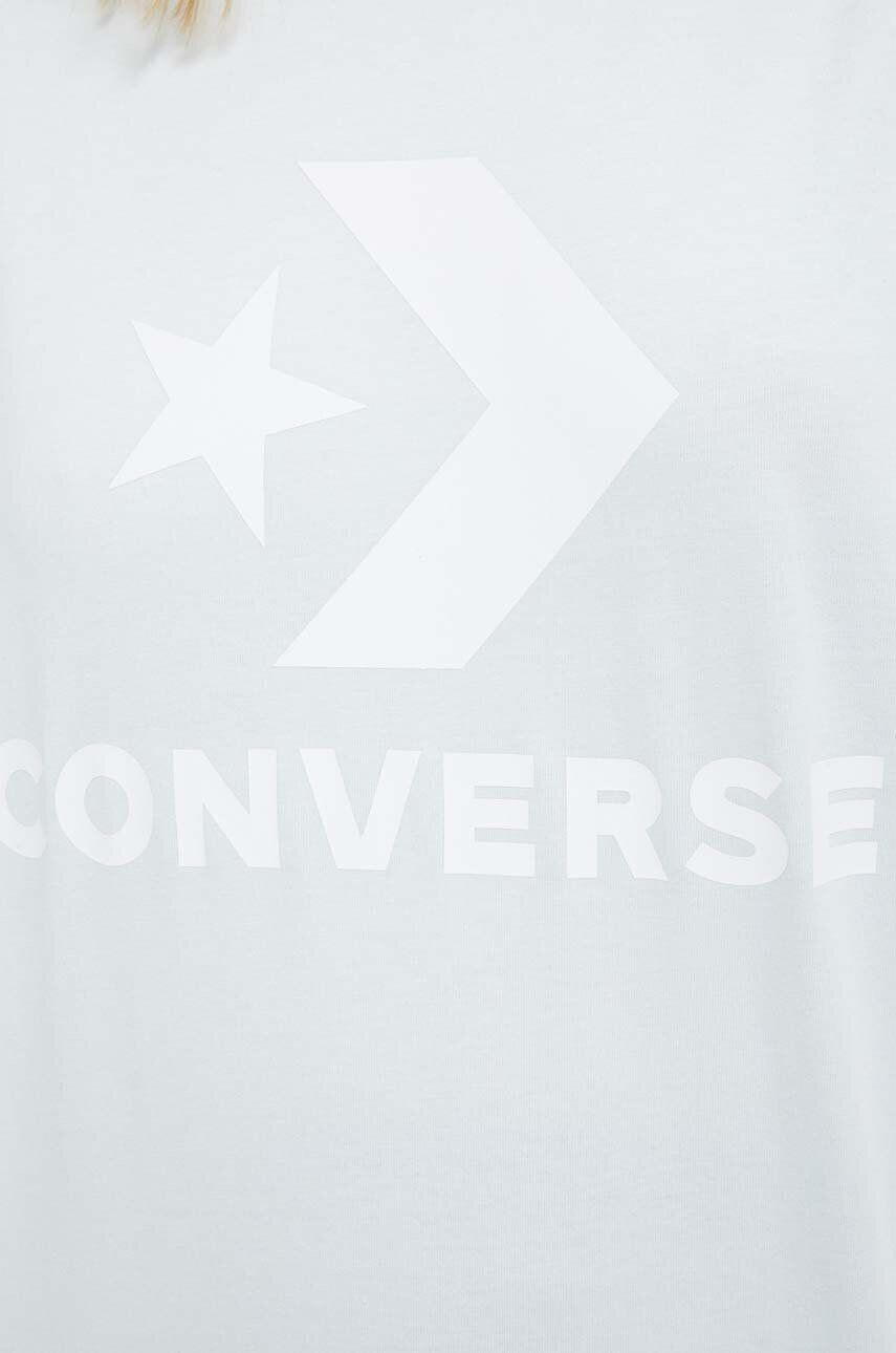 Converse tricou din bumbac culoarea turcoaz cu imprimeu - Pled.ro