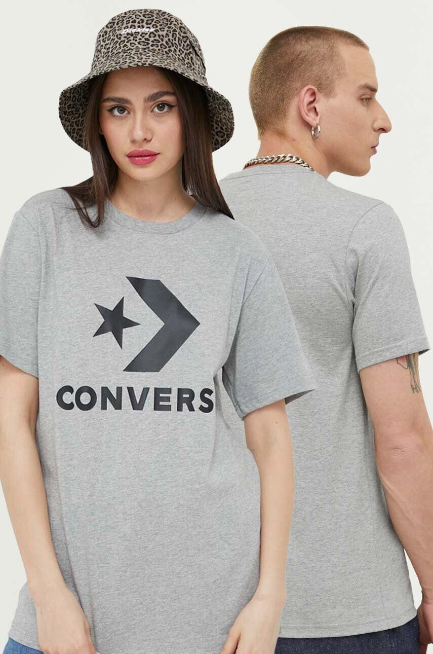 Converse tricou din bumbac culoarea gri cu imprimeu - Pled.ro