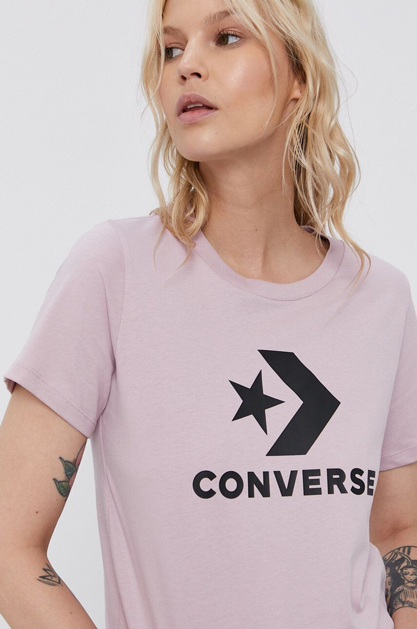 Converse Tricou din bumbac culoarea roz - Pled.ro