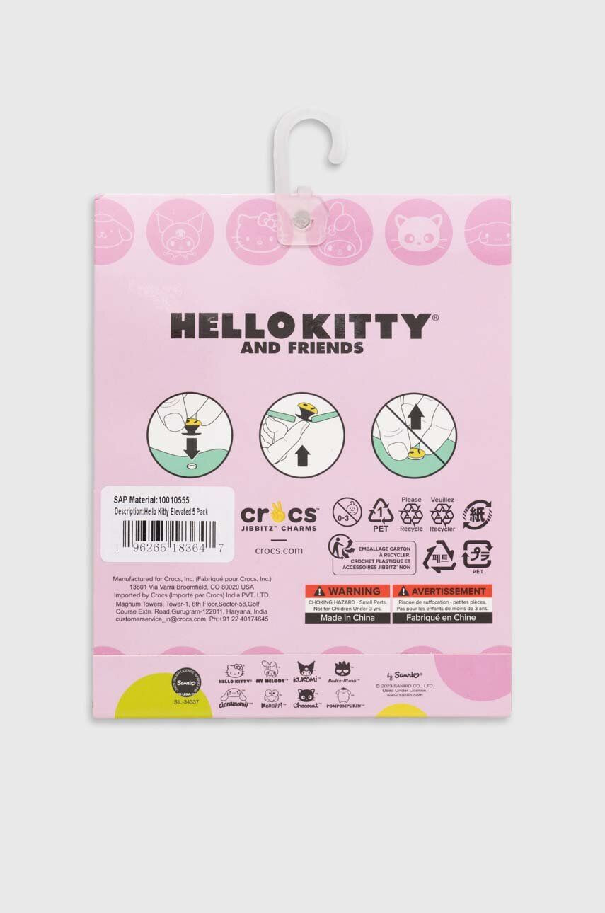 Crocs butoane pentru incaltaminte x Hello Kitty 5-pack culoarea alb - Pled.ro