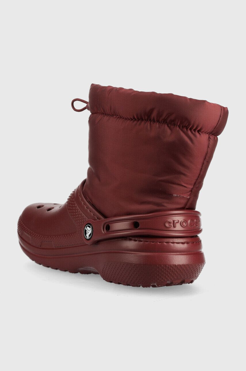 Crocs cizme de iarna Classic Lined Neo Puff Boot culoarea bordo - Pled.ro