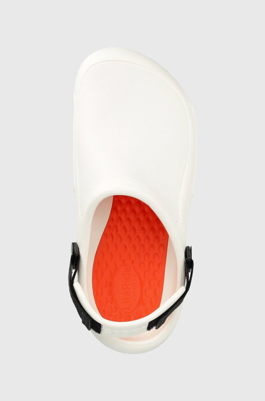 Crocs papuci Bistro Pro Lite Ride Clog culoarea alb 205669 - Pled.ro