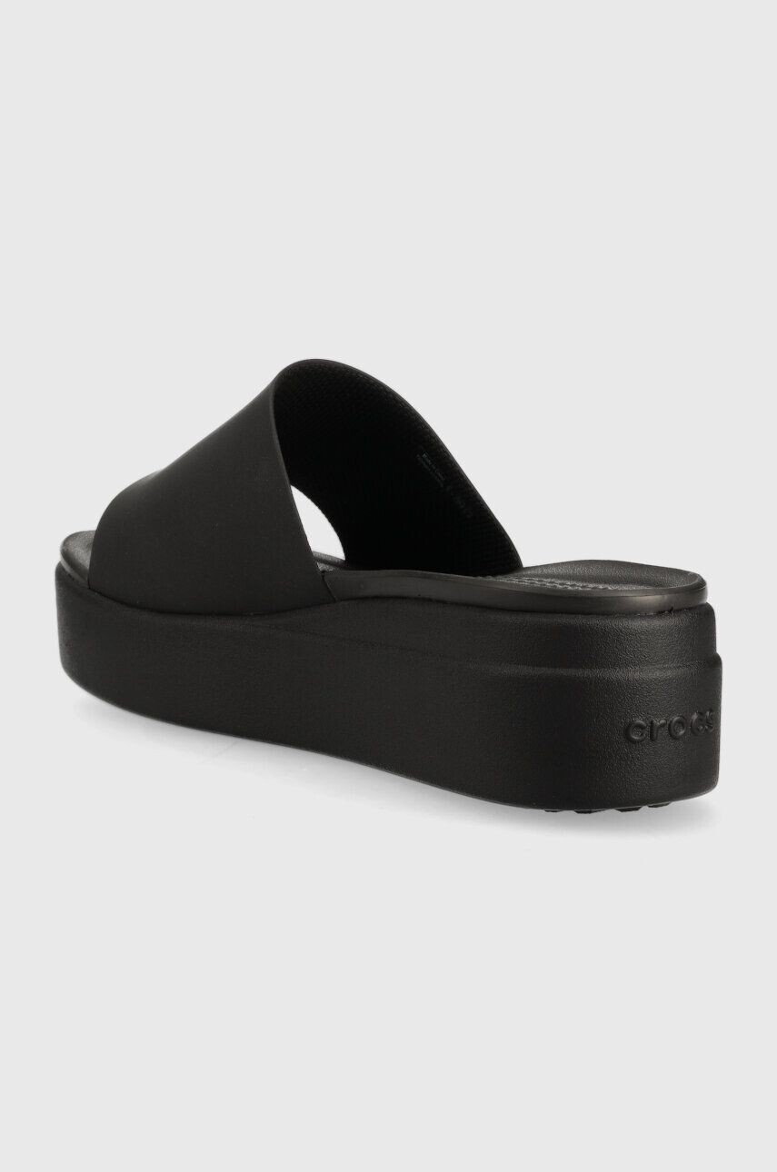 Crocs papuci Brooklym Slide femei culoarea negru cu platforma 208728 - Pled.ro