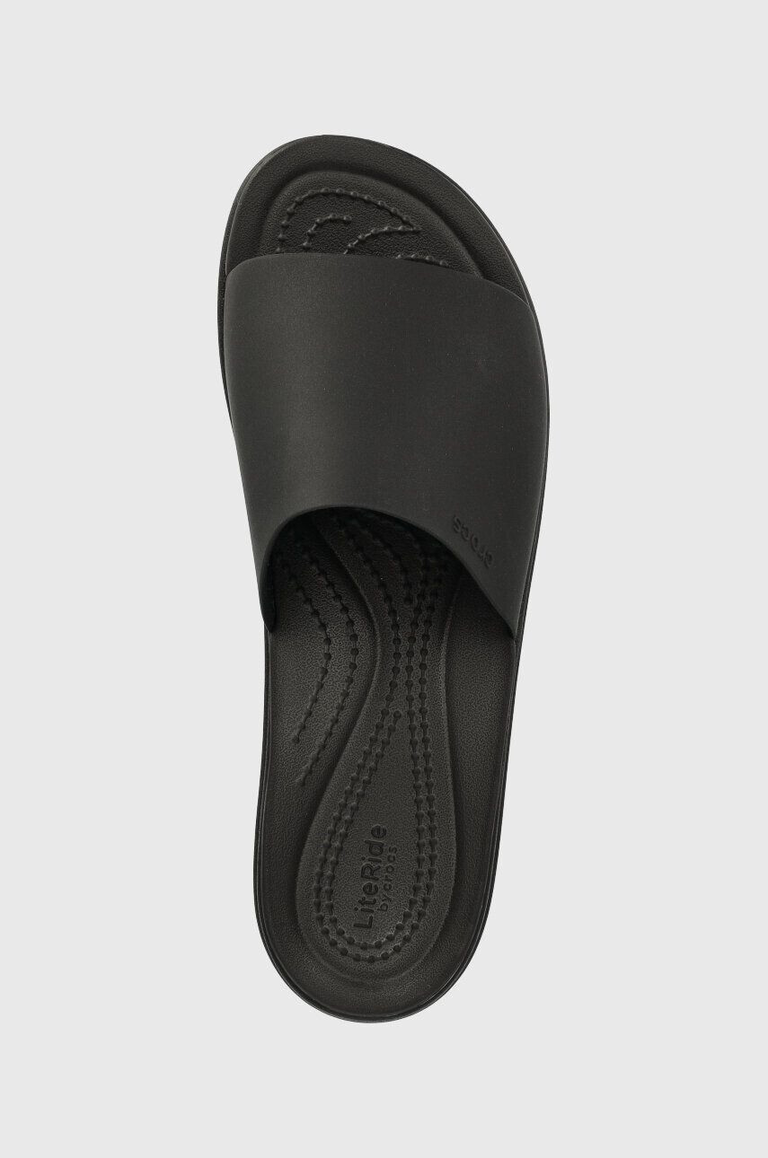 Crocs papuci Brooklym Slide femei culoarea negru cu platforma 208728 - Pled.ro