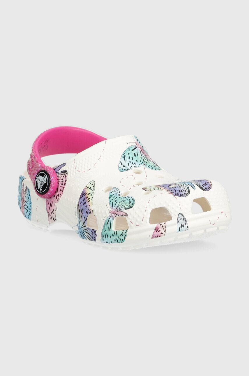 Crocs papuci BUTTERFLY CLOG culoarea alb - Pled.ro