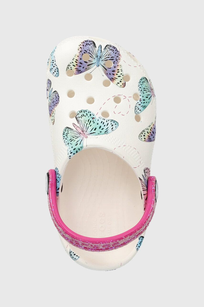 Crocs papuci BUTTERFLY CLOG culoarea alb - Pled.ro