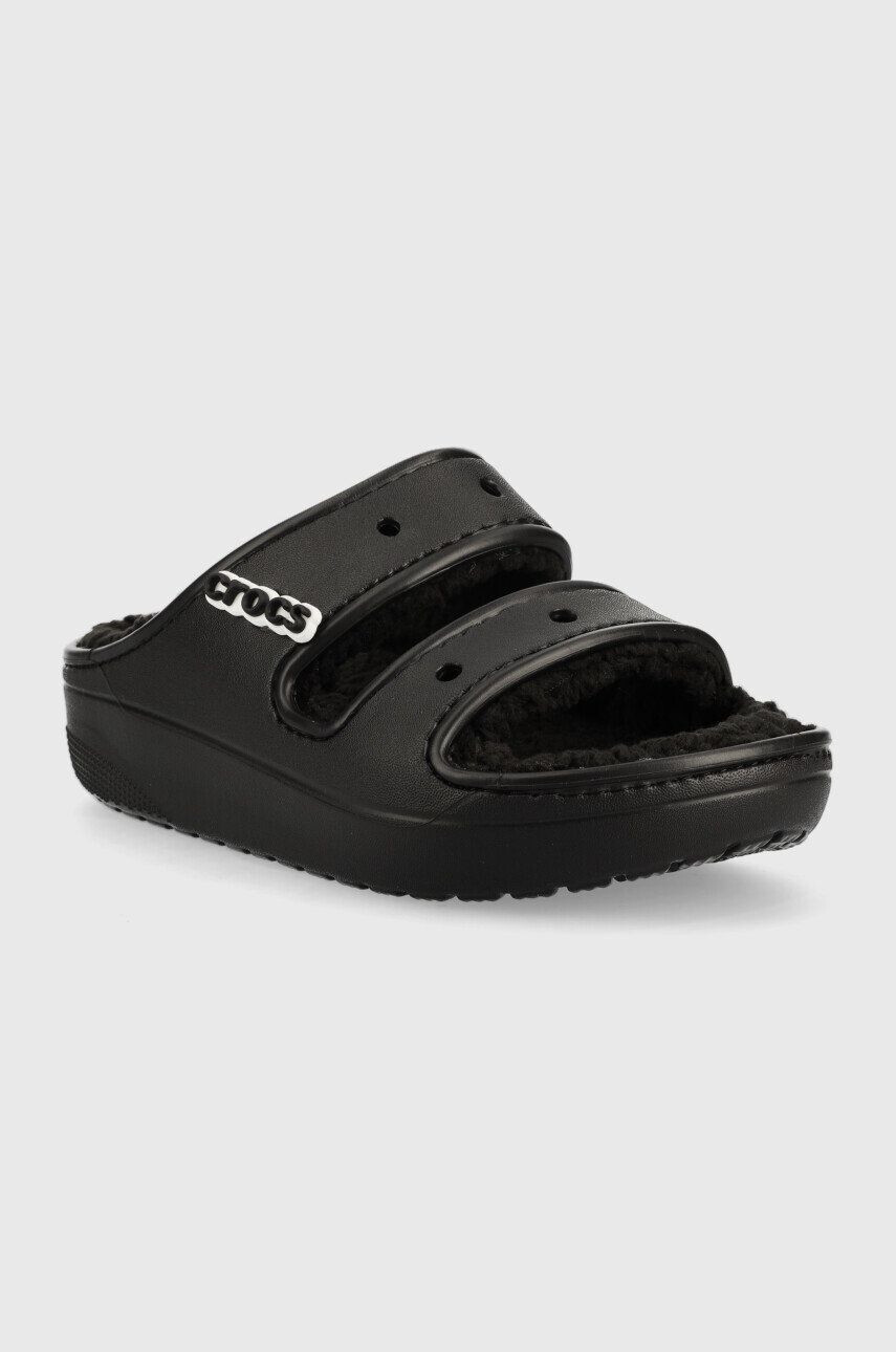 Crocs papuci Classic Cozzzy Sandal culoarea negru 207446.060-BLK.BLK - Pled.ro