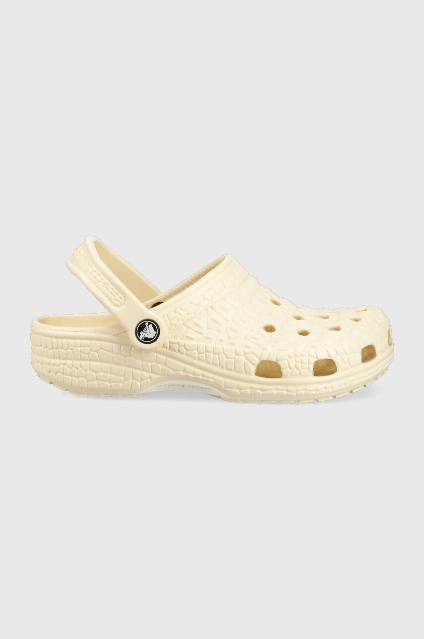 Crocs papuci Classic Croskin Clog femei culoarea bej 206873 - Pled.ro