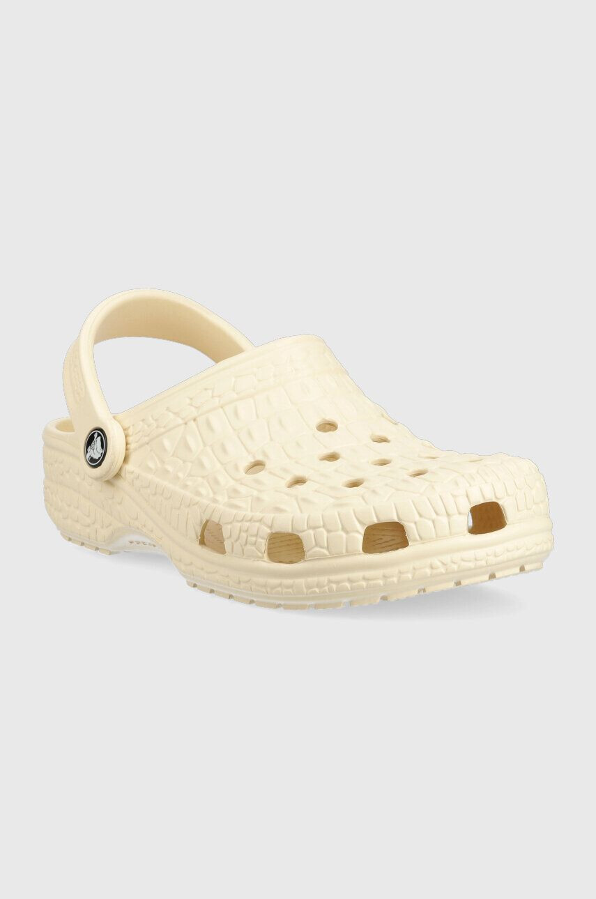 Crocs papuci Classic Croskin Clog femei culoarea bej 206873 - Pled.ro