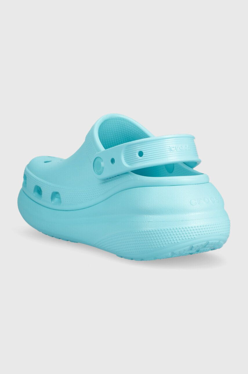 Crocs papuci Classic Crush Clog femei culoarea turcoaz cu platforma 207521 - Pled.ro