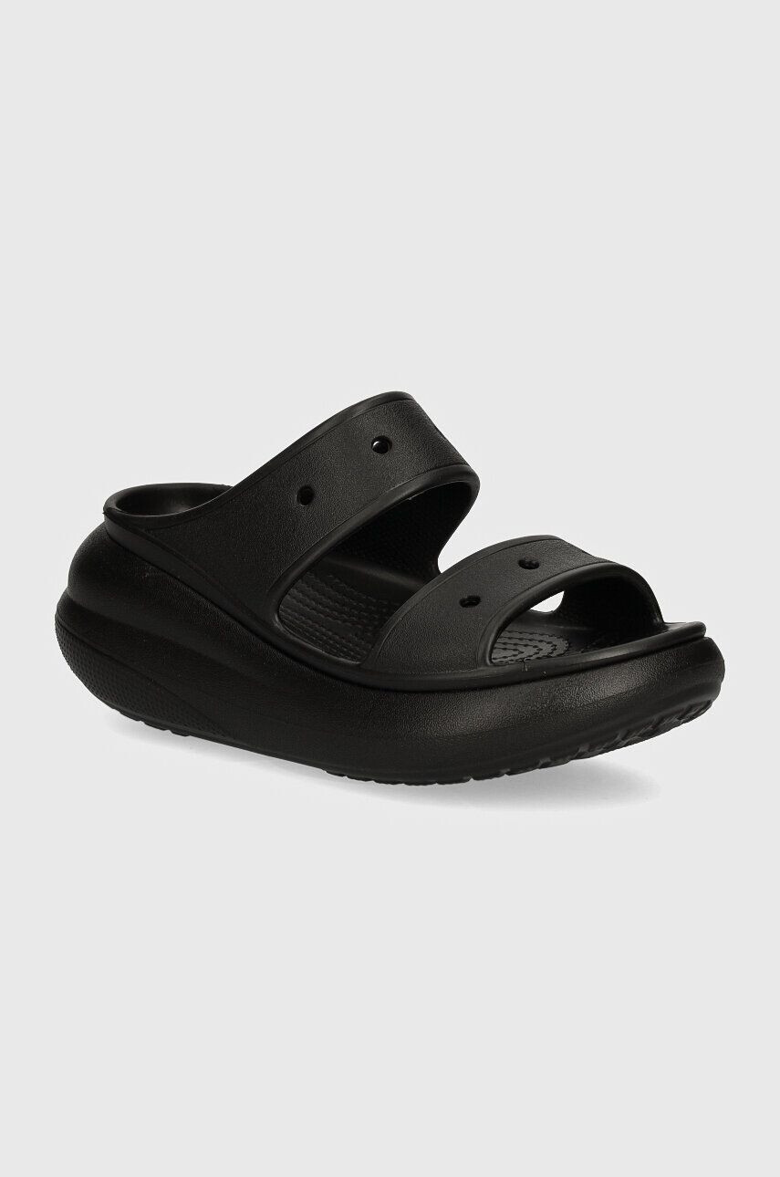 Crocs papuci Classic Crush Sandal femei culoarea negru cu platforma 207670 207670.001-001 - Pled.ro