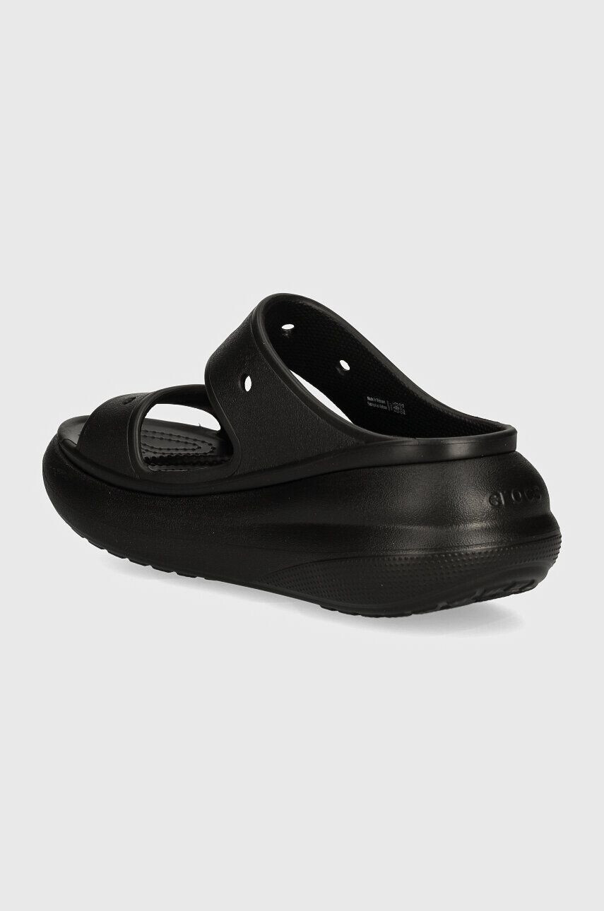 Crocs papuci Classic Crush Sandal femei culoarea negru cu platforma 207670 207670.001-001 - Pled.ro