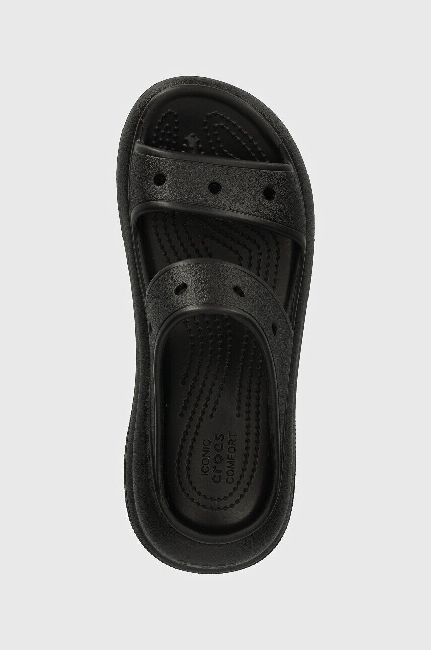 Crocs papuci Classic Crush Sandal femei culoarea negru cu platforma 207670 207670.001-001 - Pled.ro