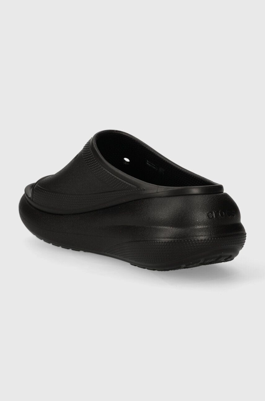 Crocs papuci Classic Crush Slide femei culoarea negru cu platforma 208731 - Pled.ro