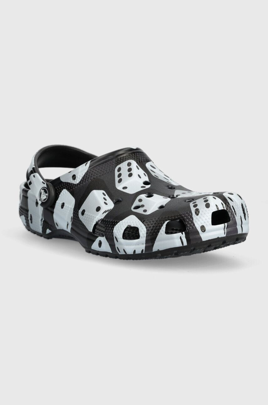 Crocs papuci Classic Dice Clog culoarea negru 208762 - Pled.ro