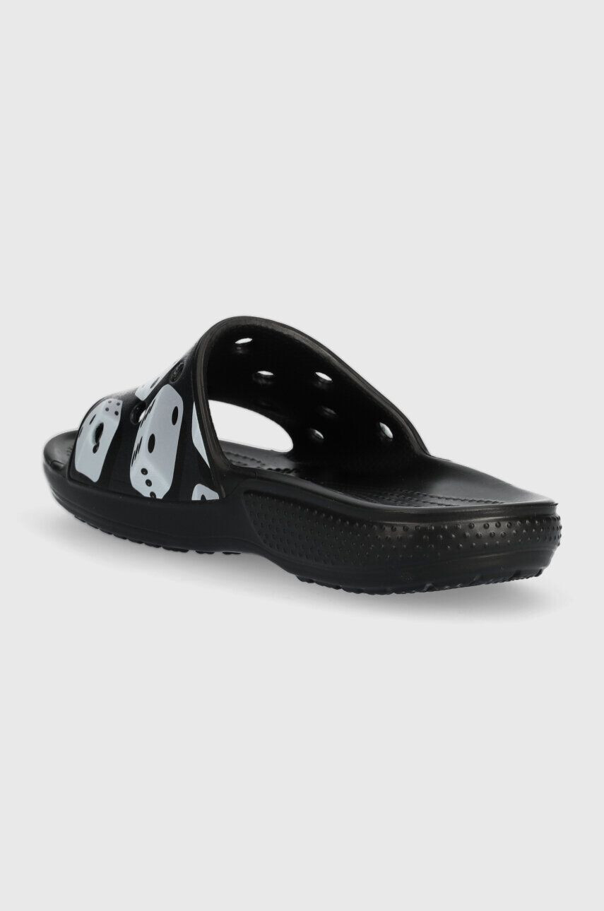 Crocs papuci Classic Dice Print Slide femei culoarea negru 208769 - Pled.ro