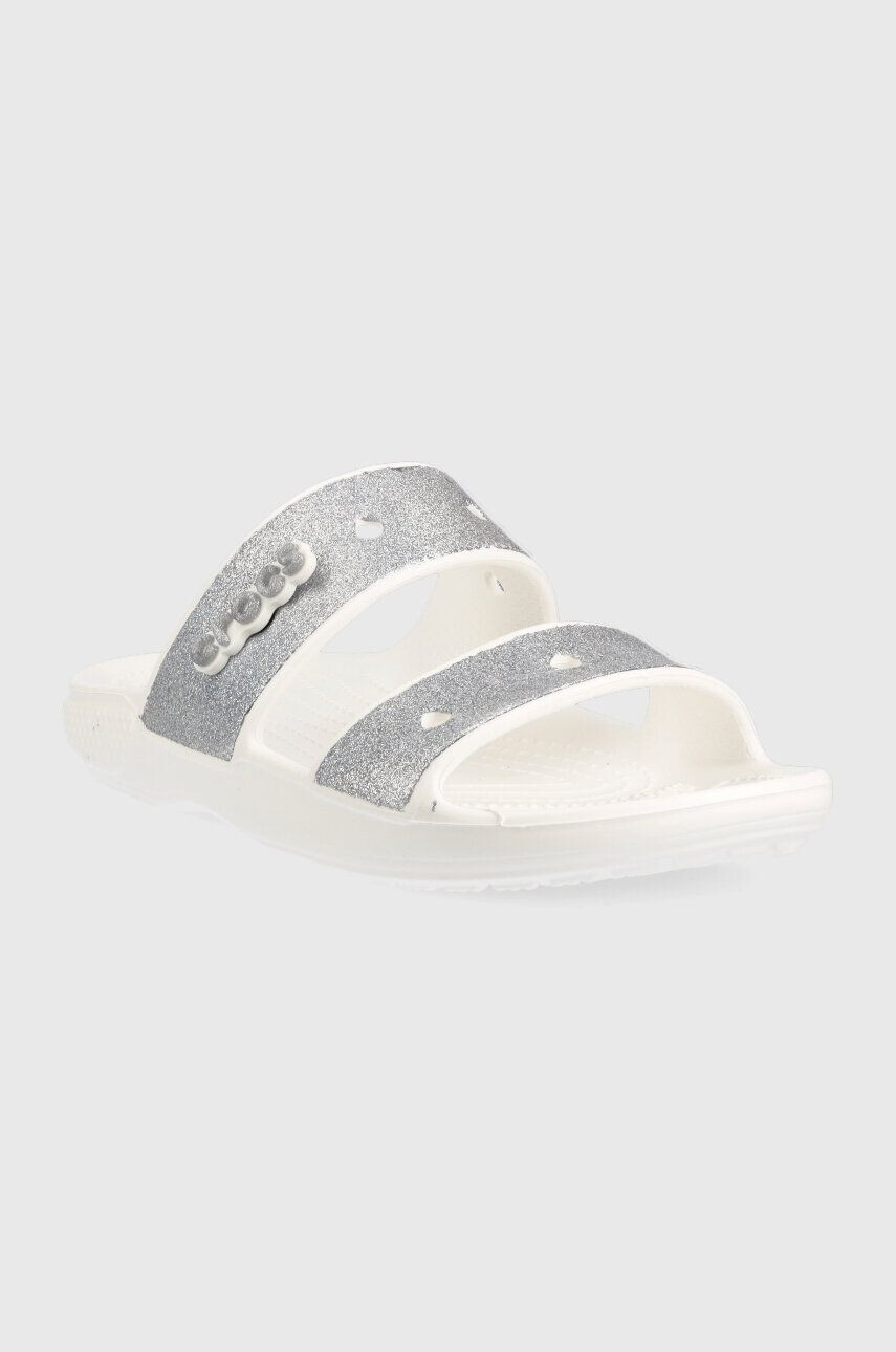 Crocs papuci Classic Glitter II Sandal femei culoarea argintiu 207769 - Pled.ro