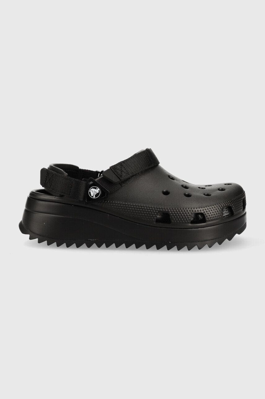 Crocs papuci Classic Hiker Clog femei culoarea negru cu platforma 206772.060.D-BLK.BLK - Pled.ro