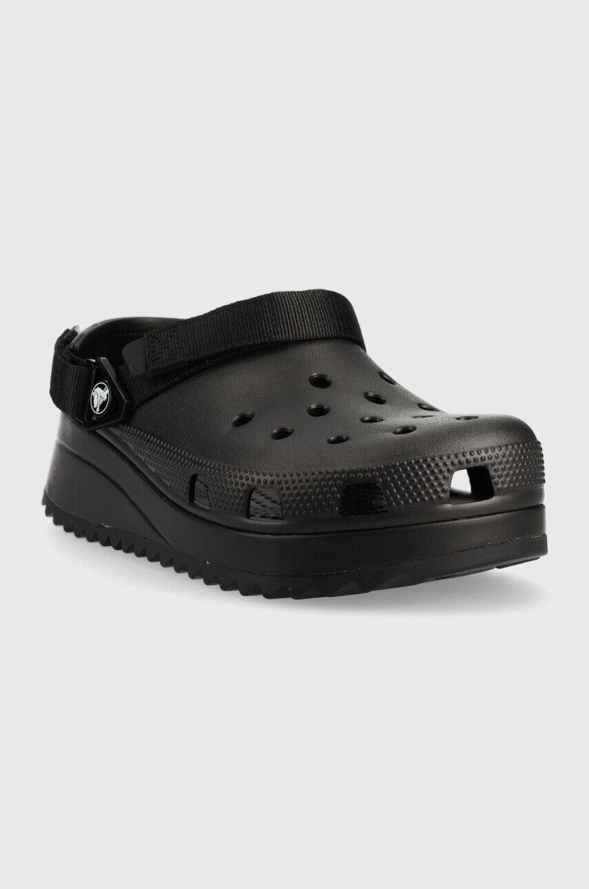 Crocs papuci Classic Hiker Clog femei culoarea negru cu platforma 206772.060.D-BLK.BLK - Pled.ro