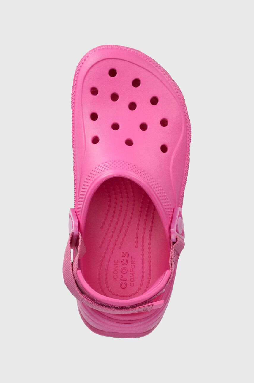 Crocs papuci Classic Hiker Xscape Clog femei culoarea roz cu platforma 208365 - Pled.ro