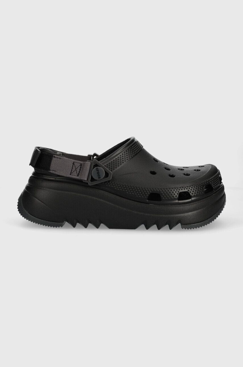 Crocs papuci Classic Hiker Xscape Clog femei culoarea negru cu platforma 208365 - Pled.ro