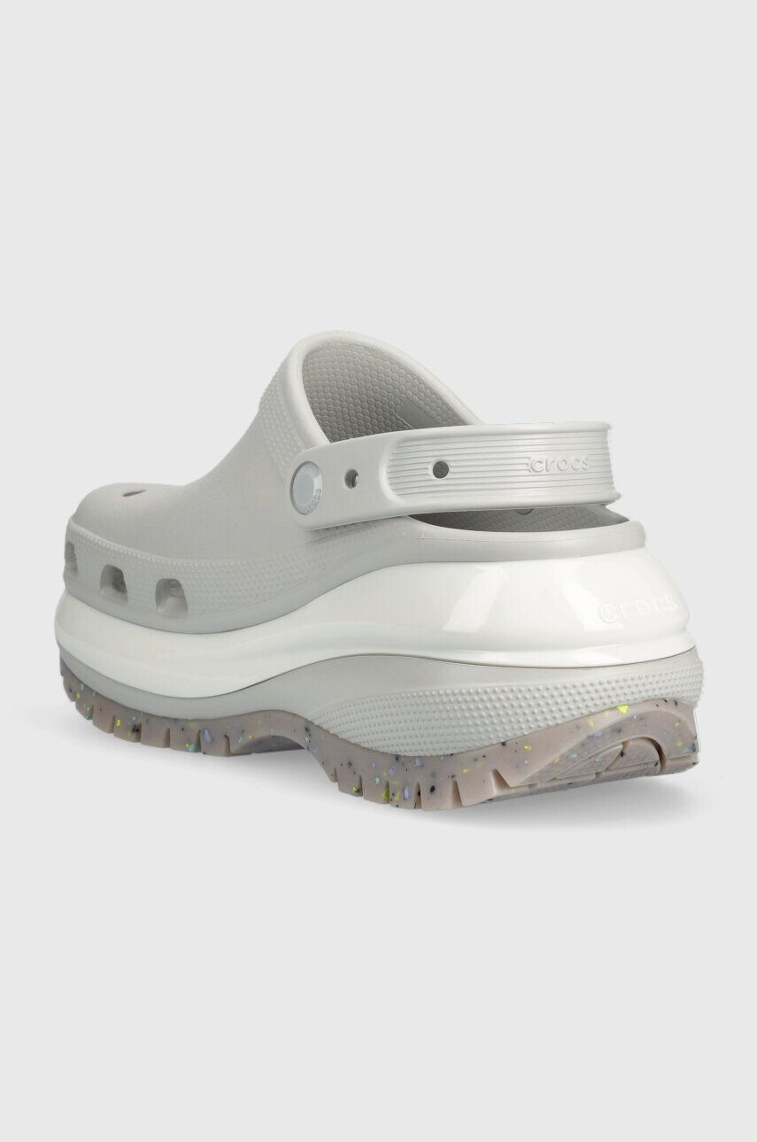 Crocs papuci Classic Mega Crush Clog femei culoarea gri cu platforma 207988 - Pled.ro