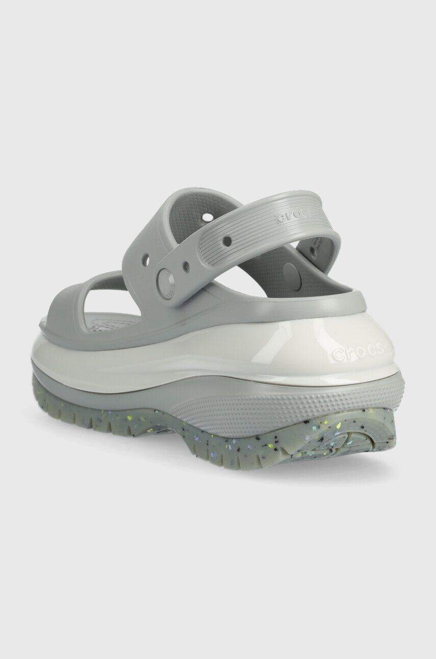 Crocs papuci Classic Mega Crush Sandal femei culoarea gri cu platforma 207989 207989.007-007 - Pled.ro