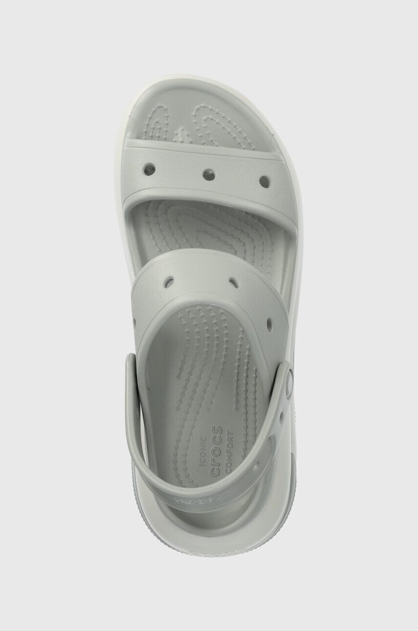 Crocs papuci Classic Mega Crush Sandal femei culoarea gri cu platforma 207989 207989.007-007 - Pled.ro