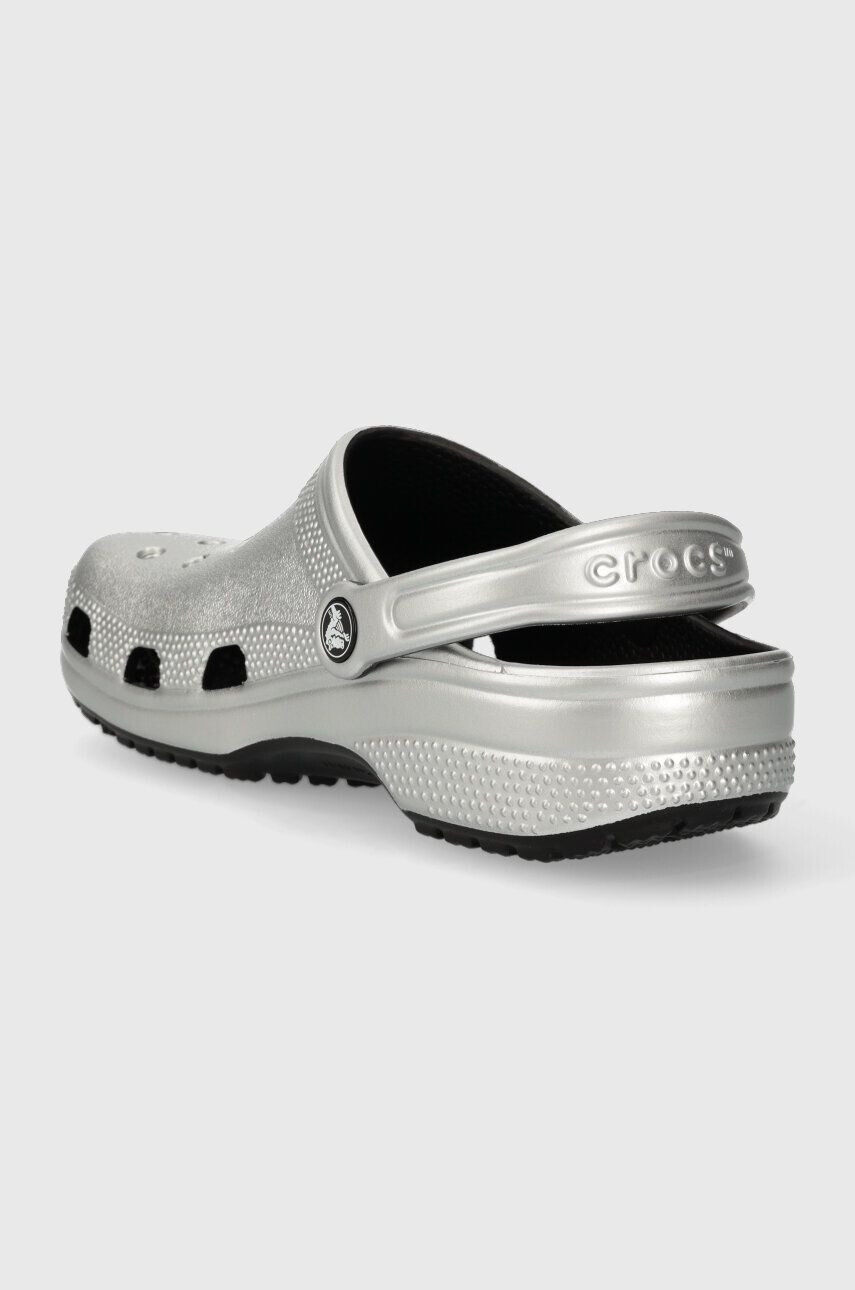 Crocs papuci Classic Metallic Clog femei culoarea argintiu 205831 - Pled.ro