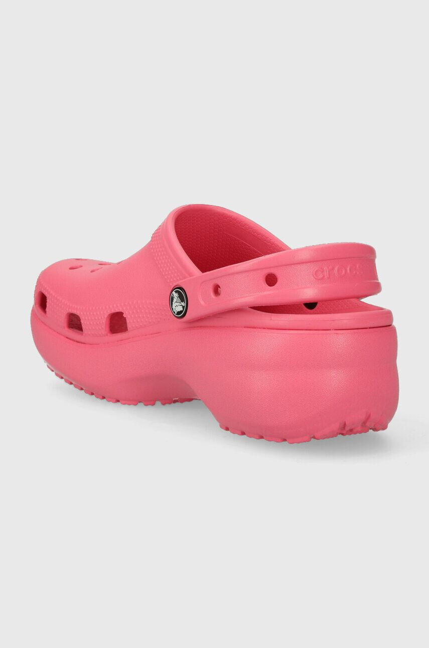 Crocs papuci Classic Platform Clog femei culoarea roz cu platforma 206750 - Pled.ro