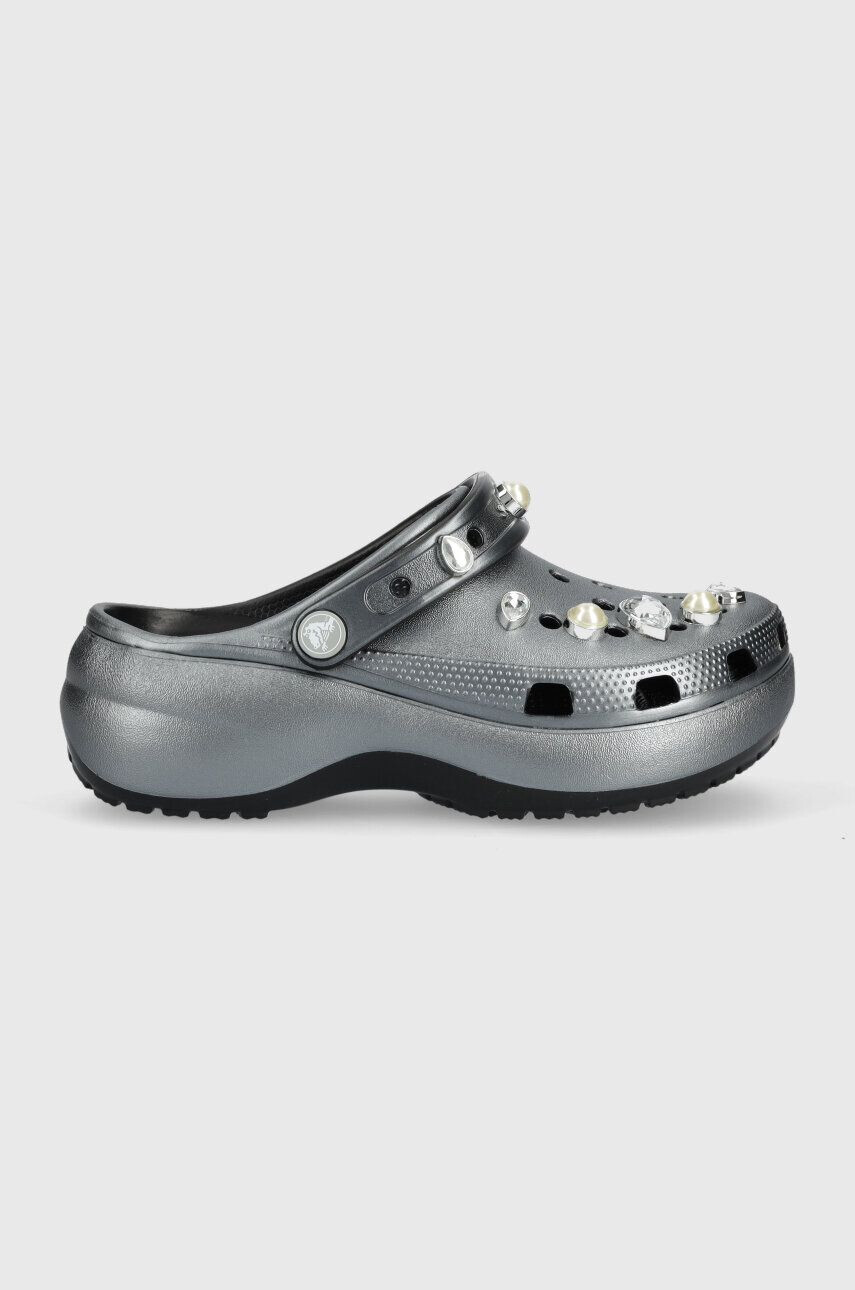 Crocs papuci Classic Platform Crystals Pearls Clog - Pled.ro