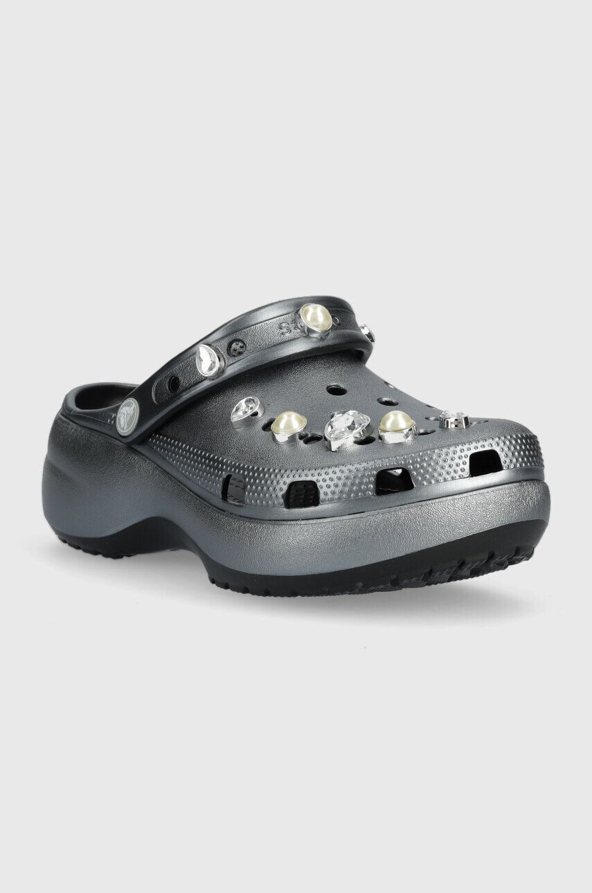 Crocs papuci Classic Platform Crystals Pearls Clog - Pled.ro