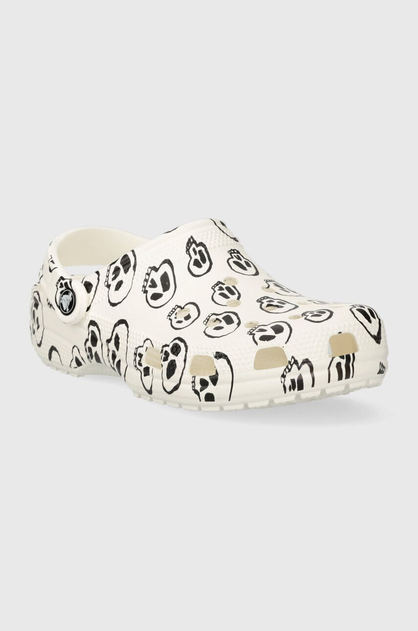 Crocs papuci Classic Skull Print Clog femei culoarea alb 208993 - Pled.ro