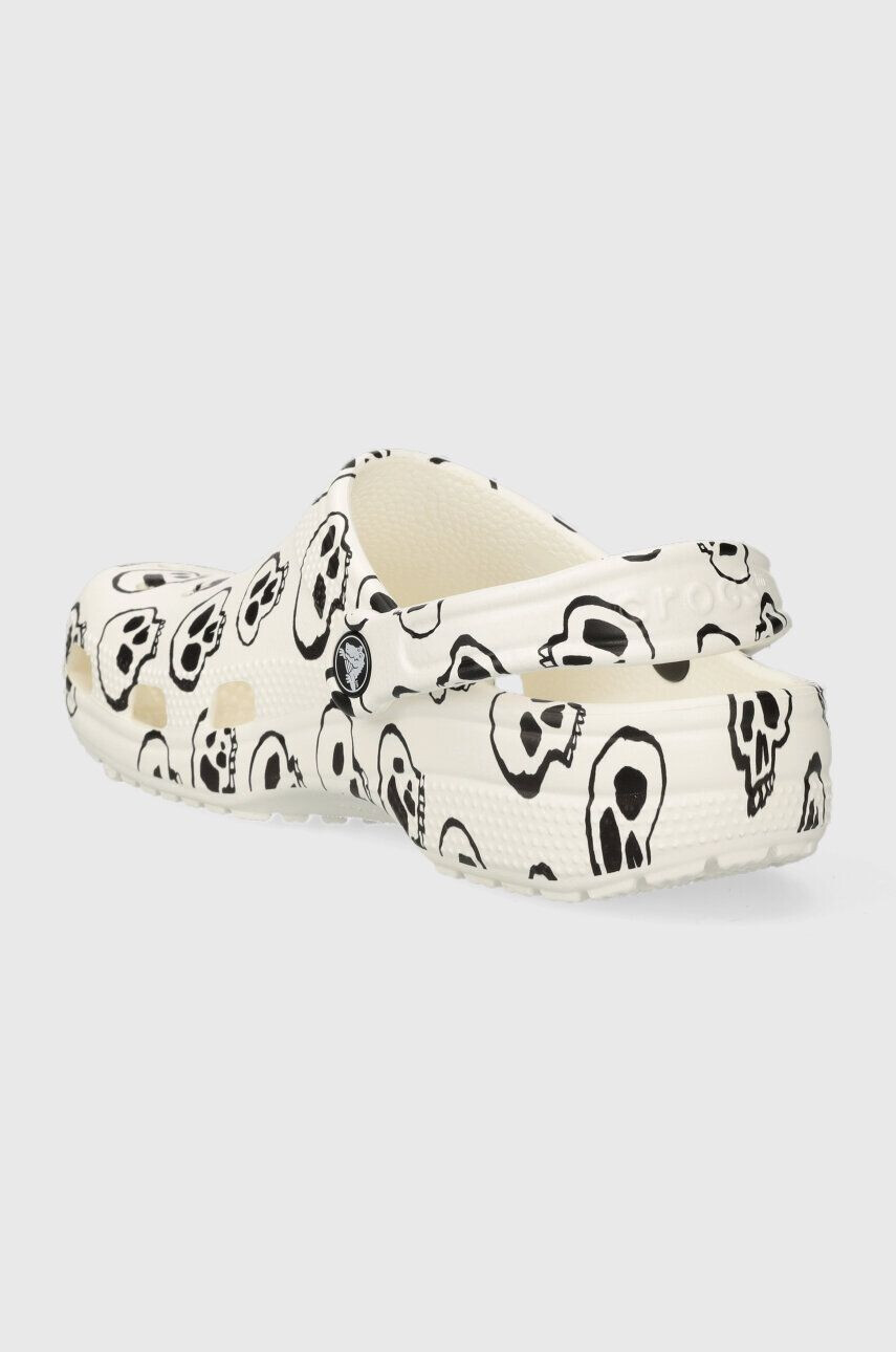 Crocs papuci Classic Skull Print Clog femei culoarea alb 208993 - Pled.ro