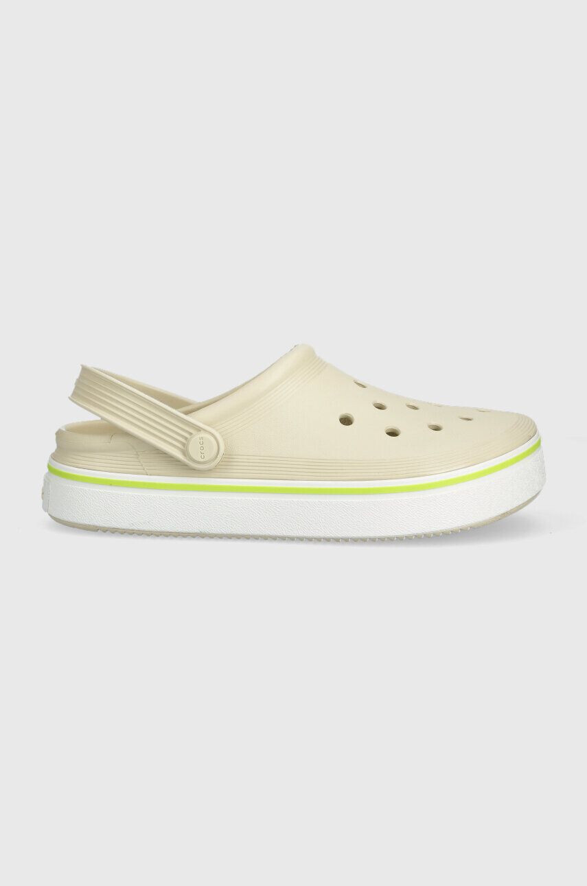 Crocs papuci Crocband Clean Clog femei culoarea bej 208371 - Pled.ro