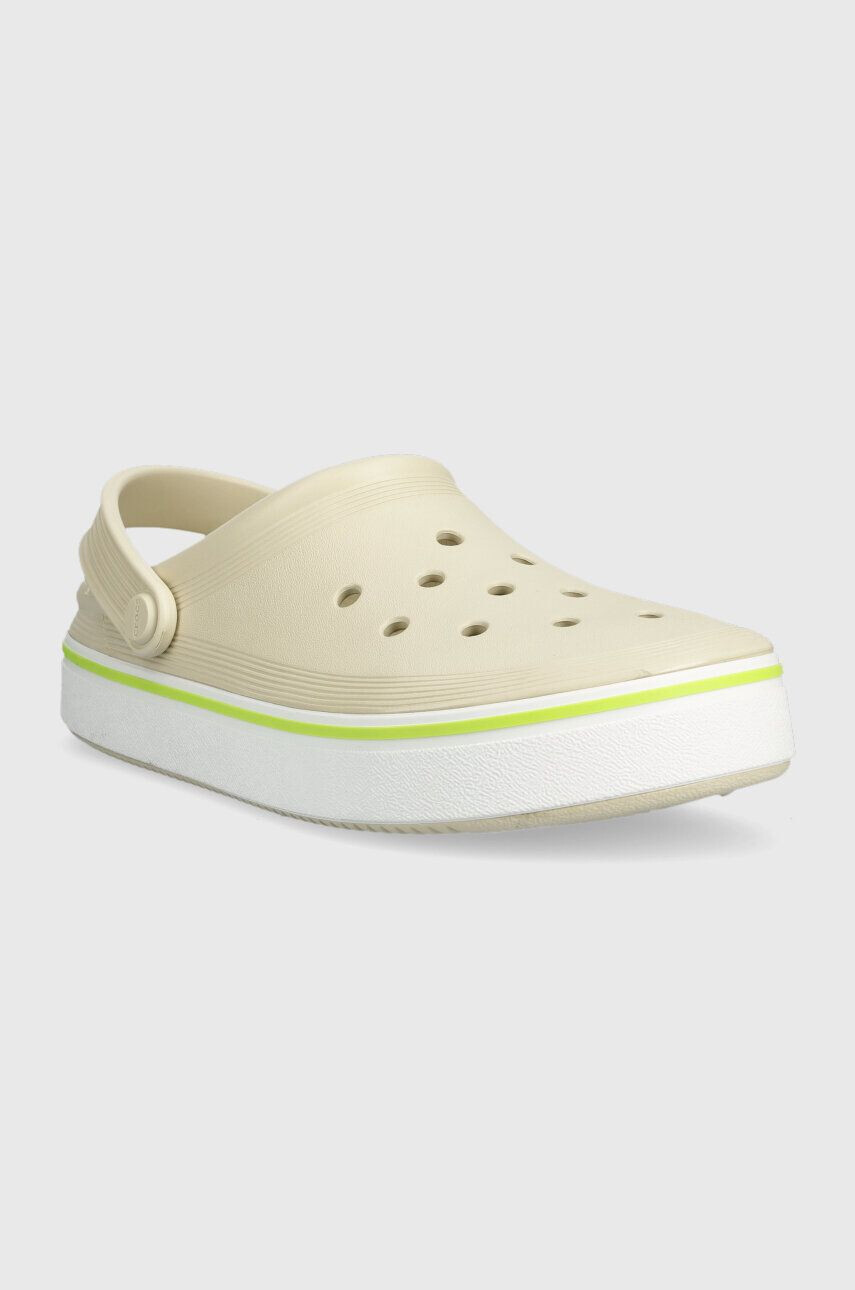 Crocs papuci Crocband Clean Clog femei culoarea bej 208371 - Pled.ro