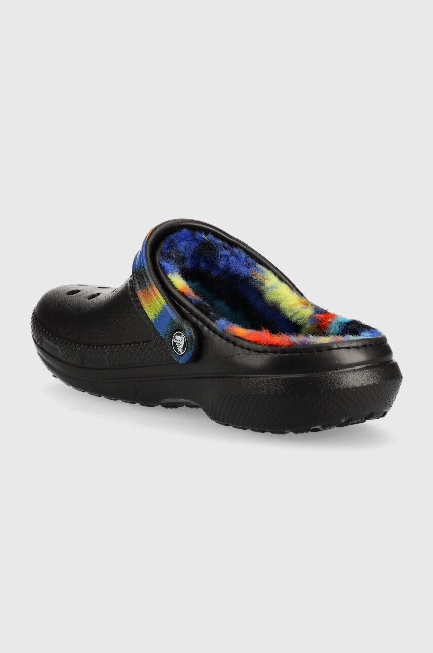 Crocs papuci de casă Classic Lined Spray Dye Clog culoarea negru 208045.0C4.U-BLK.MLC - Pled.ro