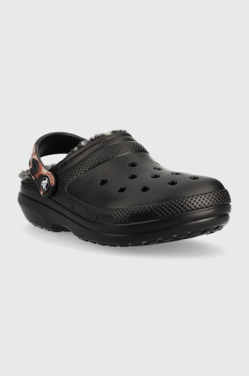 Crocs papuci de casă Classiclinedanimalremixclog culoarea negru 207842.0ZR.D-BL.MLC.AN - Pled.ro