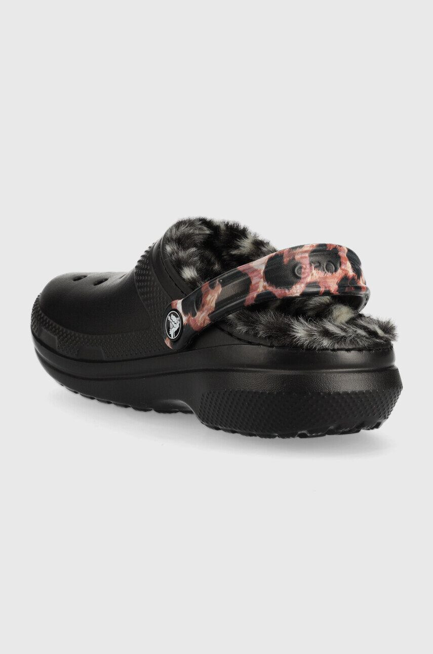 Crocs papuci de casă Classiclinedanimalremixclog culoarea negru 207842.0ZR.D-BL.MLC.AN - Pled.ro