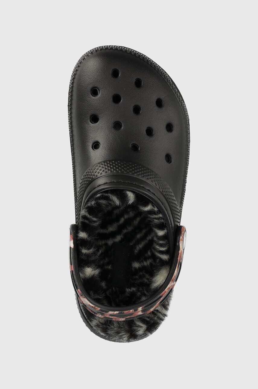 Crocs papuci de casă Classiclinedanimalremixclog culoarea negru 207842.0ZR.D-BL.MLC.AN - Pled.ro