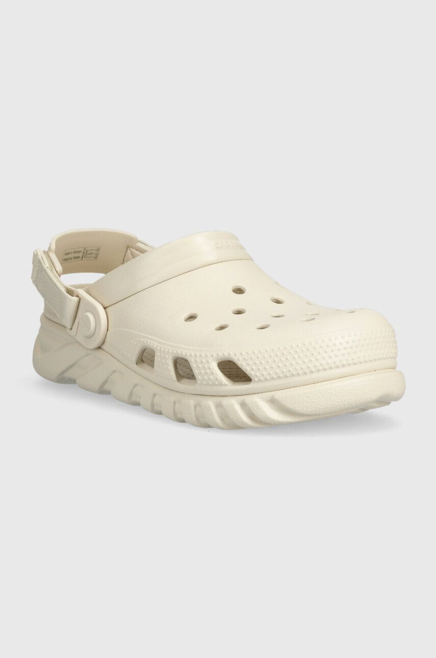 Crocs papuci Duet Max II Clog femei culoarea bej cu platforma 208776 - Pled.ro