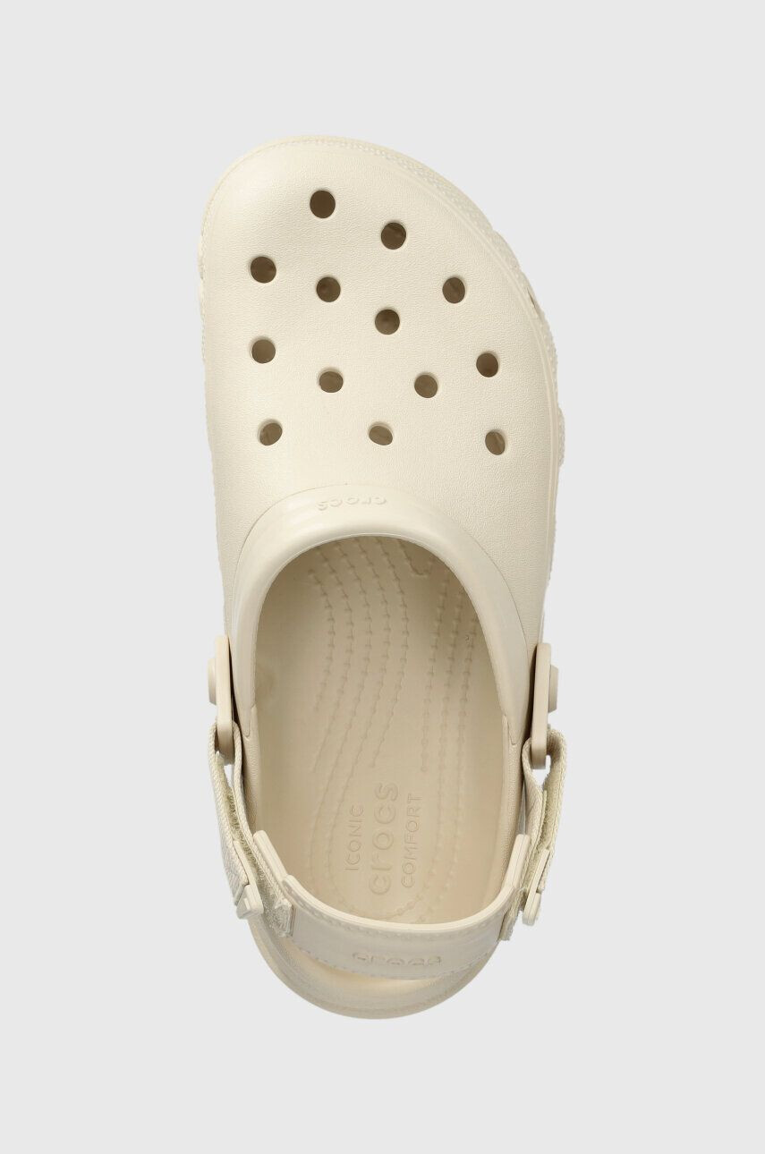 Crocs papuci Duet Max II Clog femei culoarea bej cu platforma 208776 - Pled.ro