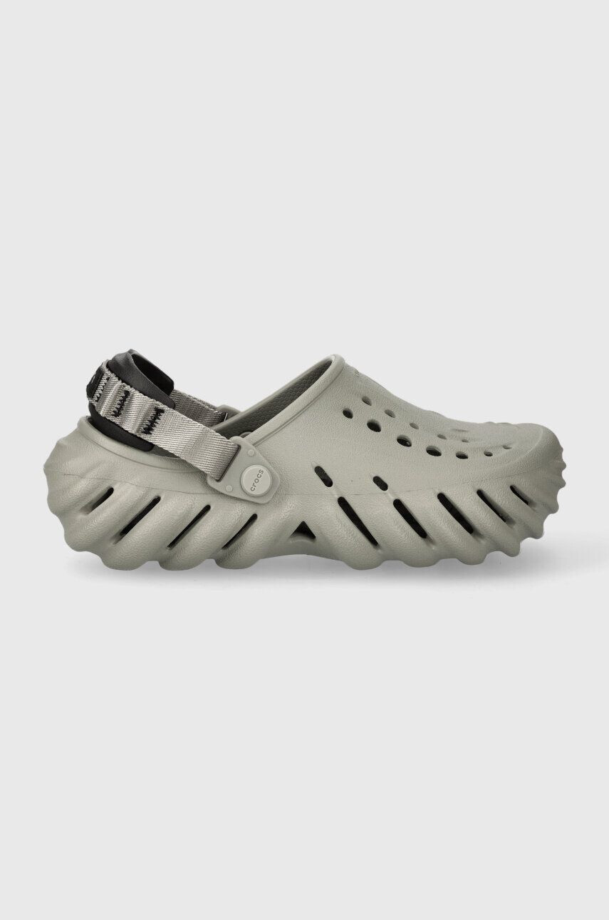 Crocs papuci Echo Clog femei culoarea gri 207937 - Pled.ro