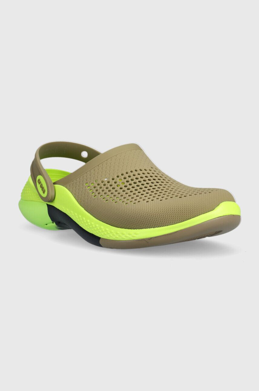 Crocs papuci Literide 360 Ombre Marbled Clog femei culoarea verde 208281 - Pled.ro